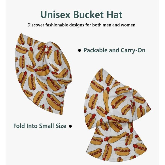 Hot Dog Packable Unisex Bucket Hat New In Package - Picture 3 of 5